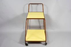 Leder Servierwagen von Jacques Adnet, 1950er