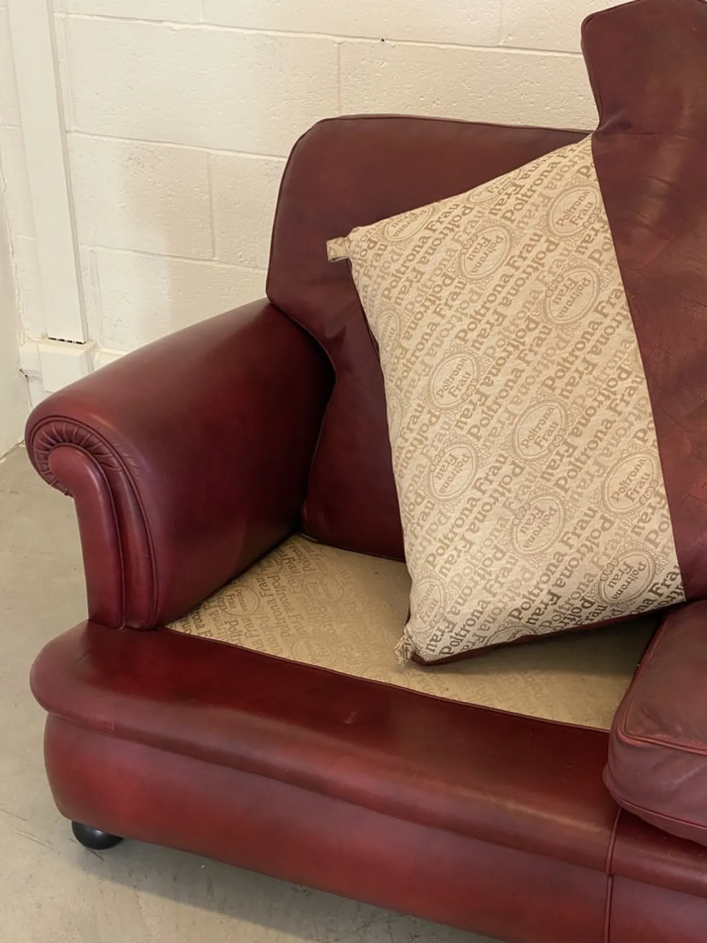 Ledersofa von Poltrona Frau, 1980er