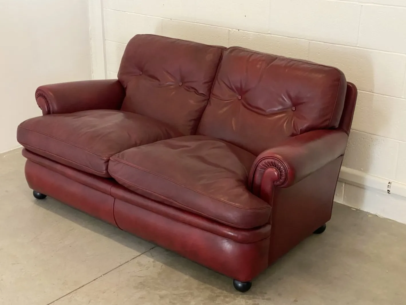 Ledersofa von Poltrona Frau, 1980er