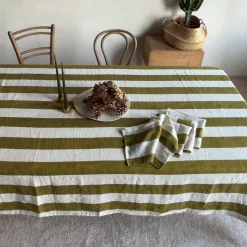 Leinen Servietten mit Cabana Streifen Muster von Once Milano, 4er Set