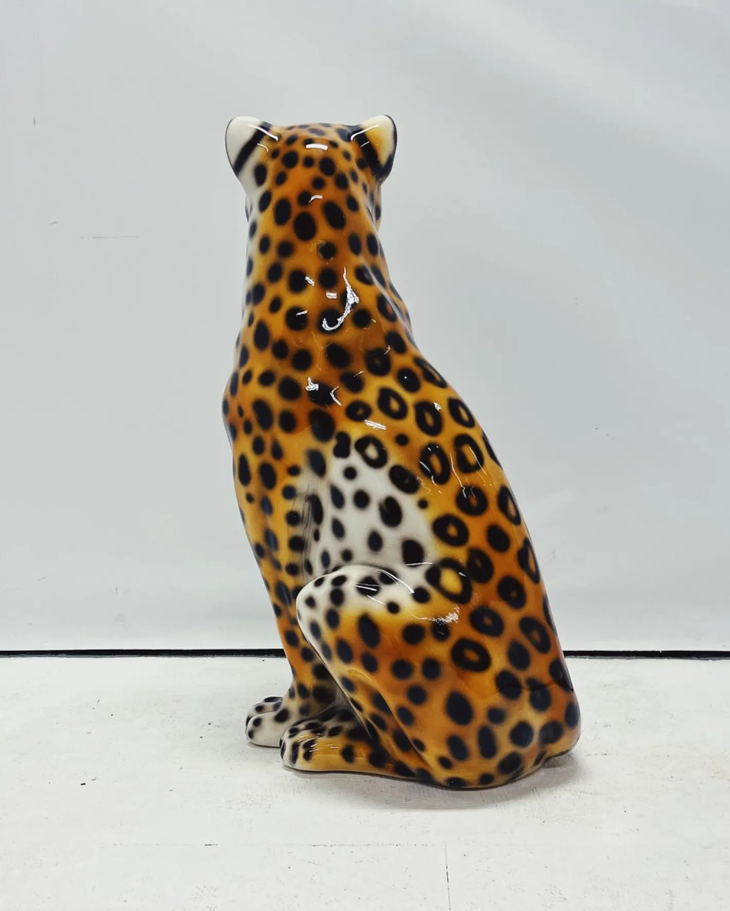 Leopard Statue aus Keramik von Ceramiche Boxer