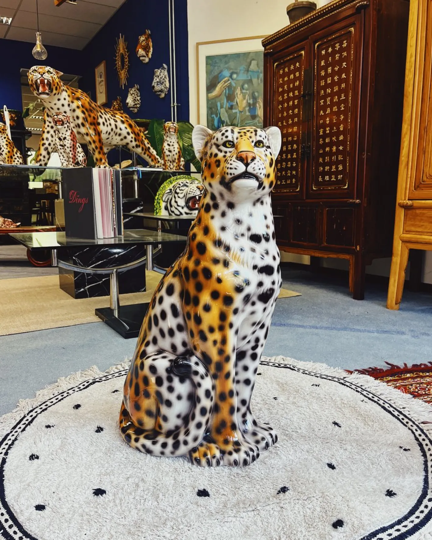 Leopard Statue aus Keramik von Ceramiche Boxer