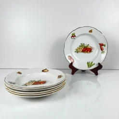 Le Potager Suppenteller von 6 KG Lunéville, 1950er-1970er, 6er Set