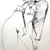 Leszek Rózga, Akt in Bewegung, 1988, Tinte auf Papier