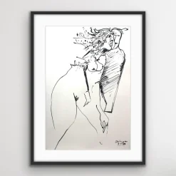 Leszek Rózga, Akt in Bewegung, 1988, Tinte auf Papier