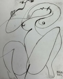 Leszek Rózga, Paar, 2010, Kaltnadelradierung auf Papier