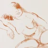 Leygue Louis, Sitzender Akt, Lithographie
