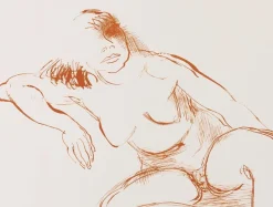 Leygue Louis, Sitzender Akt, Lithographie