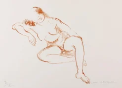 Leygue Louis, Sitzender Akt, Lithographie