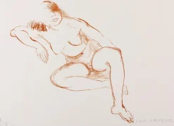 Leygue Louis, Sitzender Akt, Lithographie