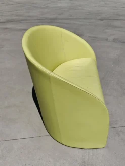 Limettengrünes Intervista Loveseat Ledersofa von Poltrona Frau, Italien, 1989