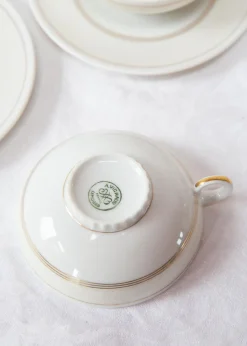 Limoges Porzellan Teeservice für Twelve von A. Vignaud, 1950er, 25er Set