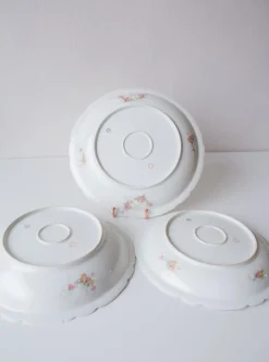 Limoges Porzellanteller von J. Pouyat, 1910er, 3er Set