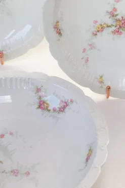 Limoges Porzellanteller von J. Pouyat, 1910er, 3er Set