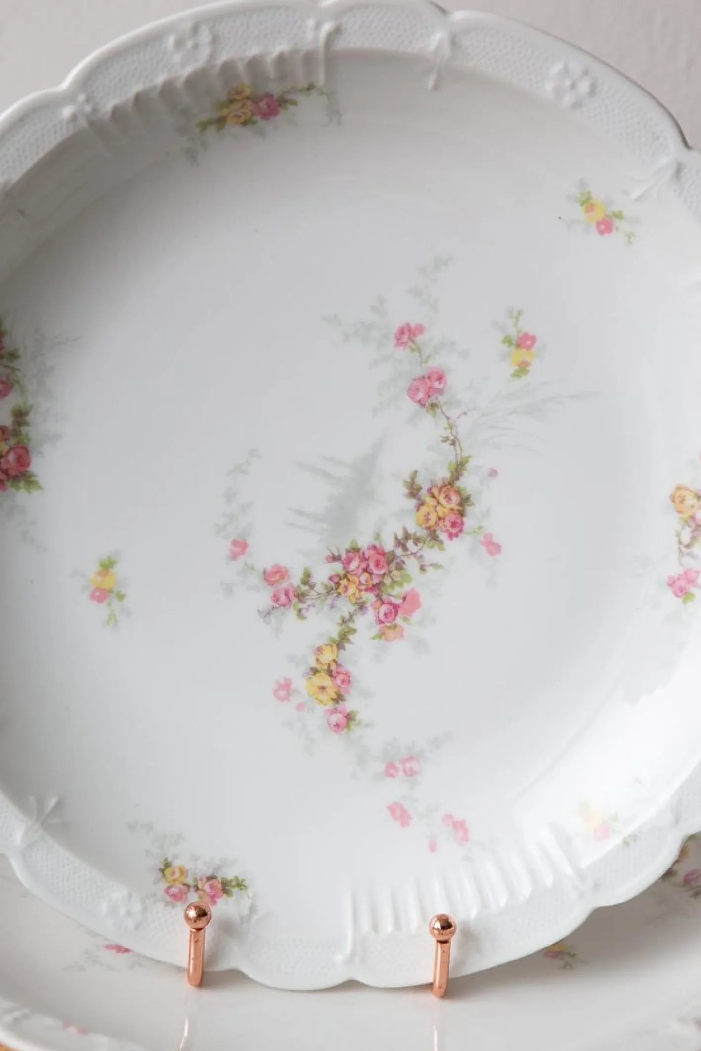 Limoges Porzellanteller von J. Pouyat, 1910er, 3er Set