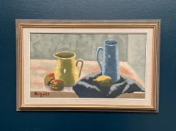 Lindqvist, Stillleben, 1950er, Ölgemälde auf Leinwand, gerahmt