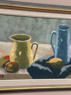 Lindqvist, Stillleben, 1950er, Ölgemälde auf Leinwand, gerahmt