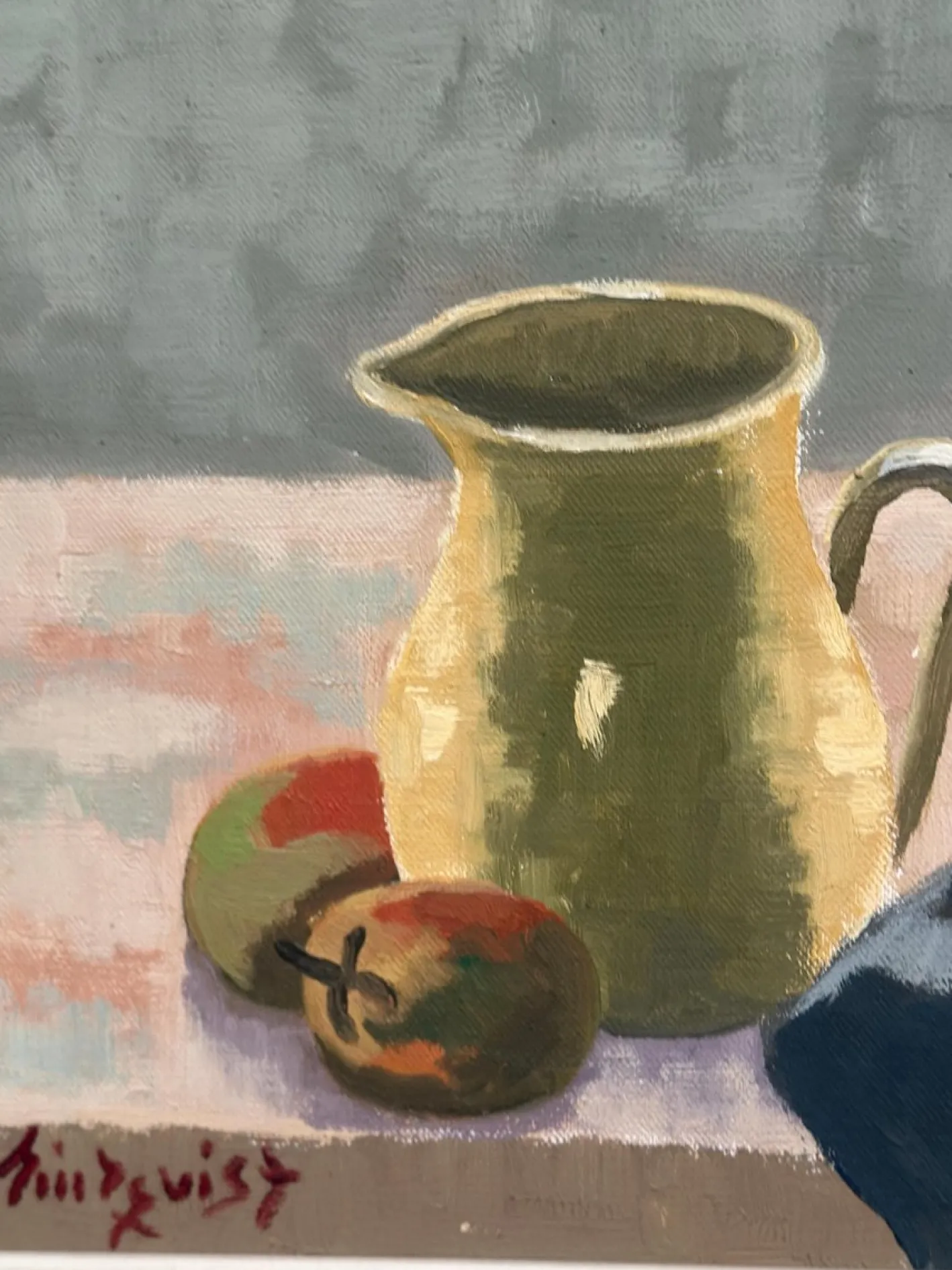 Lindqvist, Stillleben, 1950er, Ölgemälde auf Leinwand, gerahmt