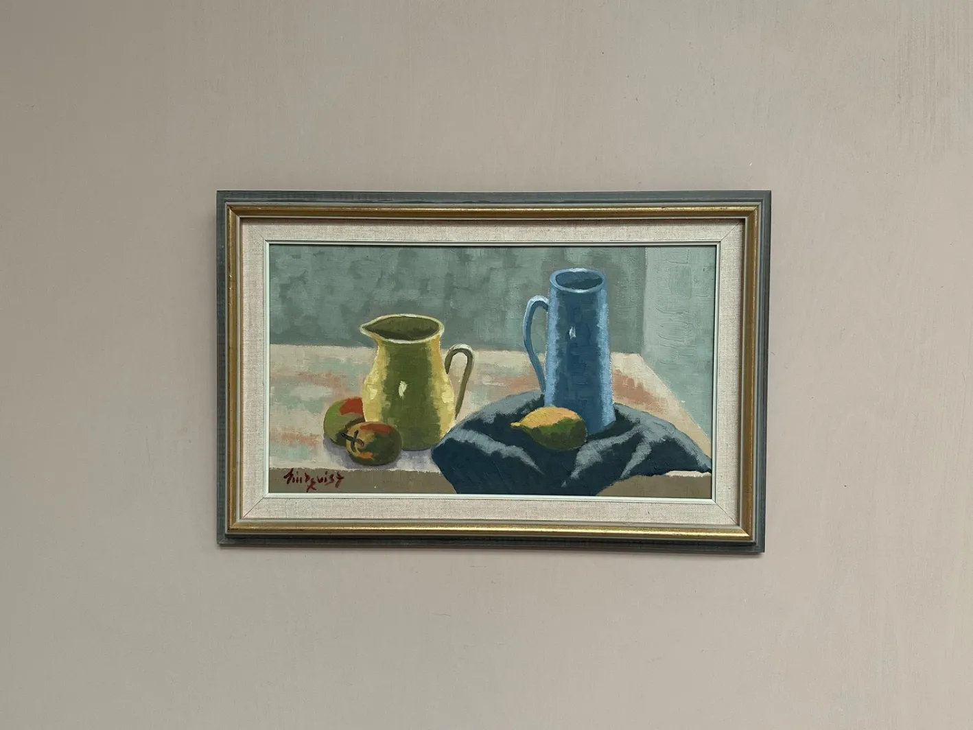Lindqvist, Stillleben, 1950er, Ölgemälde auf Leinwand, gerahmt