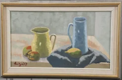 Lindqvist, Stillleben, 1950er, Ölgemälde auf Leinwand, gerahmt