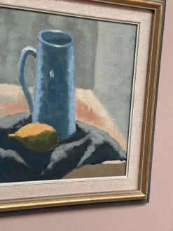 Lindqvist, Stillleben, 1950er, Ölgemälde auf Leinwand, gerahmt