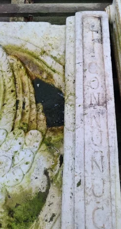Lion of Saint Mark with Motto in Botticino Marble, Serenissima, 19th Century