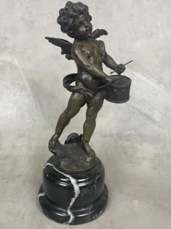 Little Angel Drum, Hippolyte Francois Moreau, Bronze