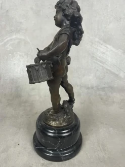 Little Angel Drum, Hippolyte Francois Moreau, Bronze