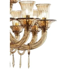 Lively Locken Murano Glas Kronleuchter in Dunklem Bernstein von Simoeng für Simoeng