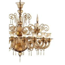 Lively Locken Murano Glas Kronleuchter in Dunklem Bernstein von Simoeng für Simoeng