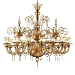Lively Locken Murano Glas Kronleuchter in Dunklem Bernstein von Simoeng für Simoeng