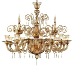 Lively Locken Murano Glas Kronleuchter in Dunklem Bernstein von Simoeng für Simoeng