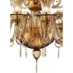 Lively Locken Murano Glas Kronleuchter in Dunklem Bernstein von Simoeng für Simoeng