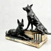Louis Albert Carvin, Art Deco Deutscher Schäferhund, 1920er, Zink & Bleilegierung