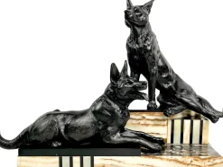 Louis Albert Carvin, Art Deco Deutscher Schäferhund, 1920er, Zink & Bleilegierung