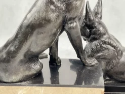 Louis Albert Carvin, Art Deco Deutscher Schäferhund, 1920er, Zink & Bleilegierung