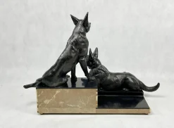 Louis Albert Carvin, Art Deco Deutscher Schäferhund, 1920er, Zink & Bleilegierung
