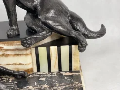 Louis Albert Carvin, Art Deco Deutscher Schäferhund, 1920er, Zink & Bleilegierung