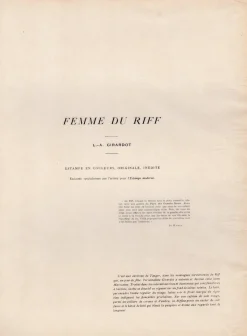 Louis-Auguste Girardot, Femme du Riff, 1897, Lithographie auf Papier