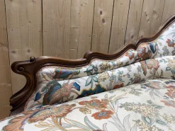 Louis Philippe Chaiselongue aus geschnitztem Nussholz