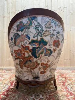 Louis Philippe Chaiselongue aus geschnitztem Nussholz
