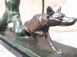 Louis Riché, Große Art Deco Skulptur, 1920er-1940er, Bronze & Marmor
