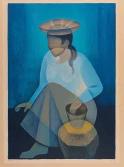 Louis Toffoli, Peruanische Frau mit Vase, Lithographie