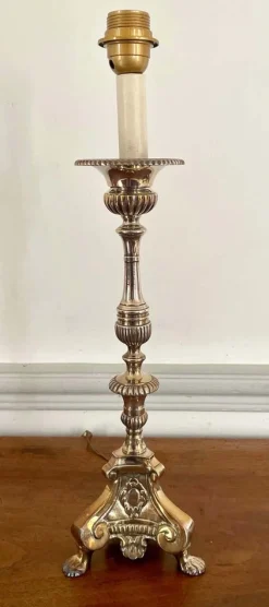 Louis XIV Kirchenaltar Kerzenhalter aus Silber Metall, 19. Jh., 2er Set