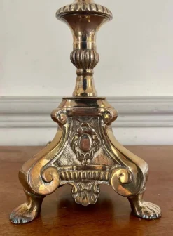 Louis XIV Kirchenaltar Kerzenhalter aus Silber Metall, 19. Jh., 2er Set