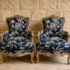 Louis XV Bergère Armlehnstühle mit Japonisme Tapisserie, 2er Set
