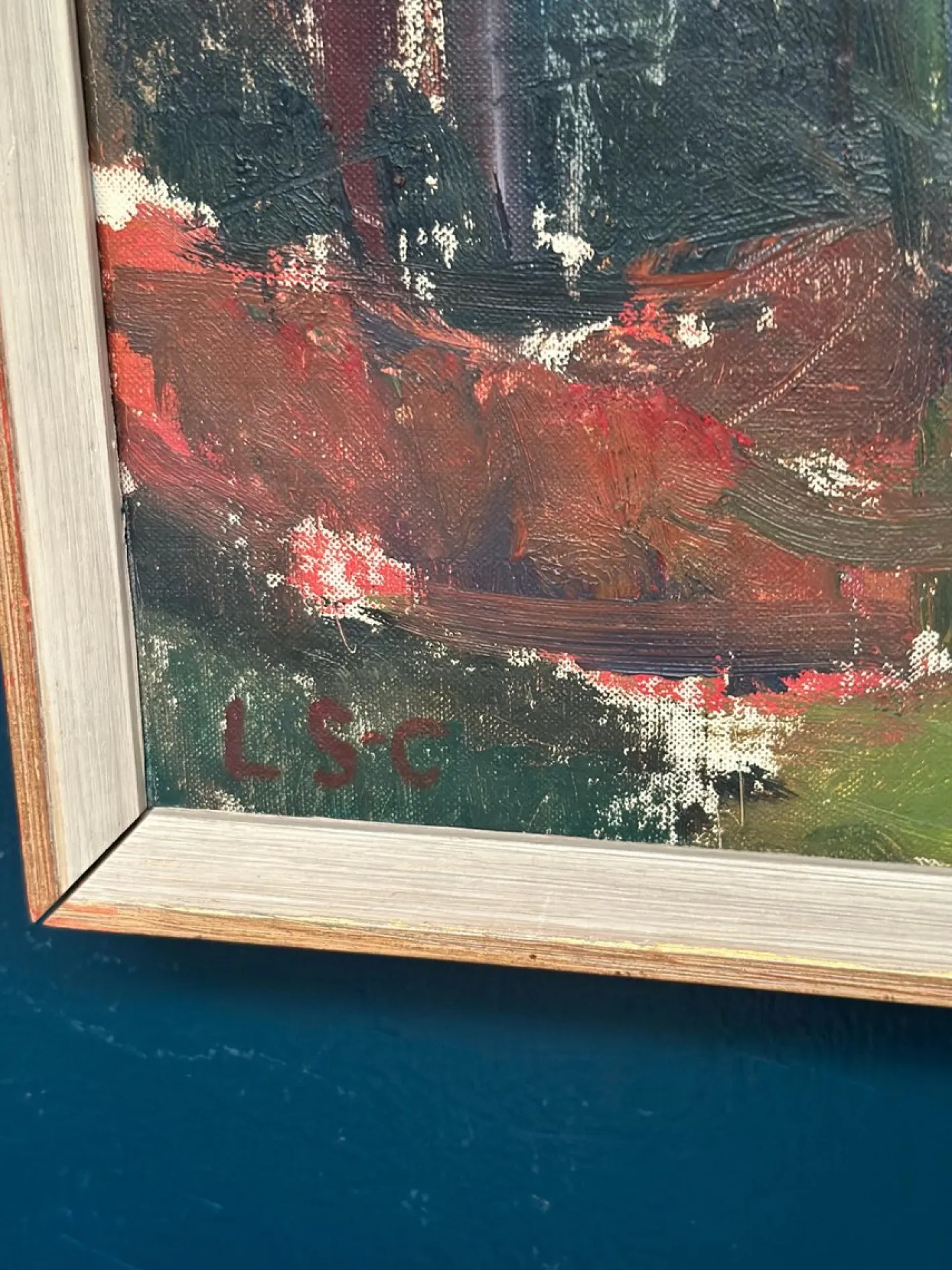 L. S-c, Forest in Autumn, 1950er, Öl auf Leinwand, gerahmt