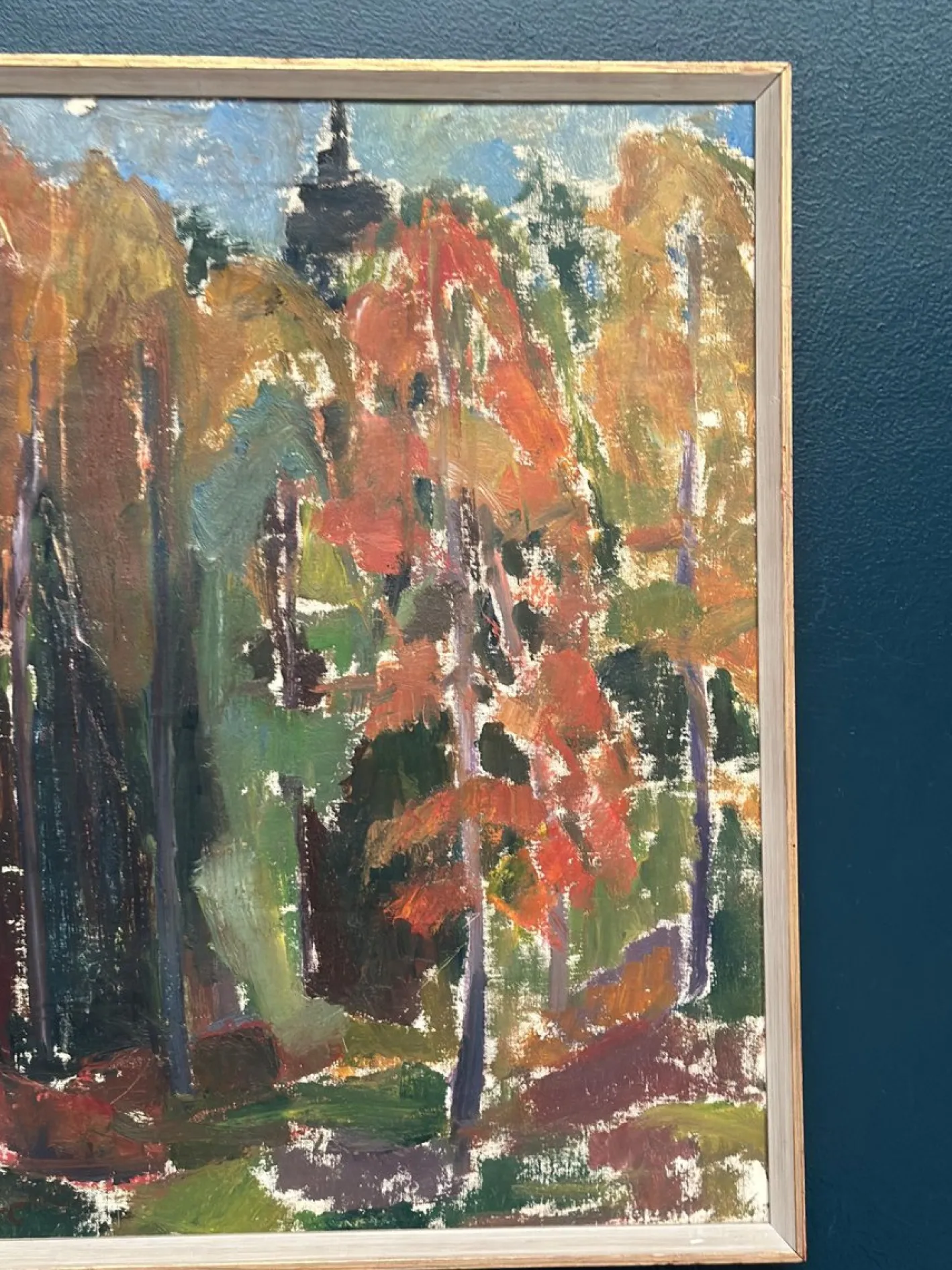 L. S-c, Forest in Autumn, 1950er, Öl auf Leinwand, gerahmt