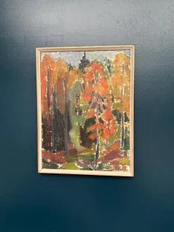 L. S-c, Forest in Autumn, 1950er, Öl auf Leinwand, gerahmt