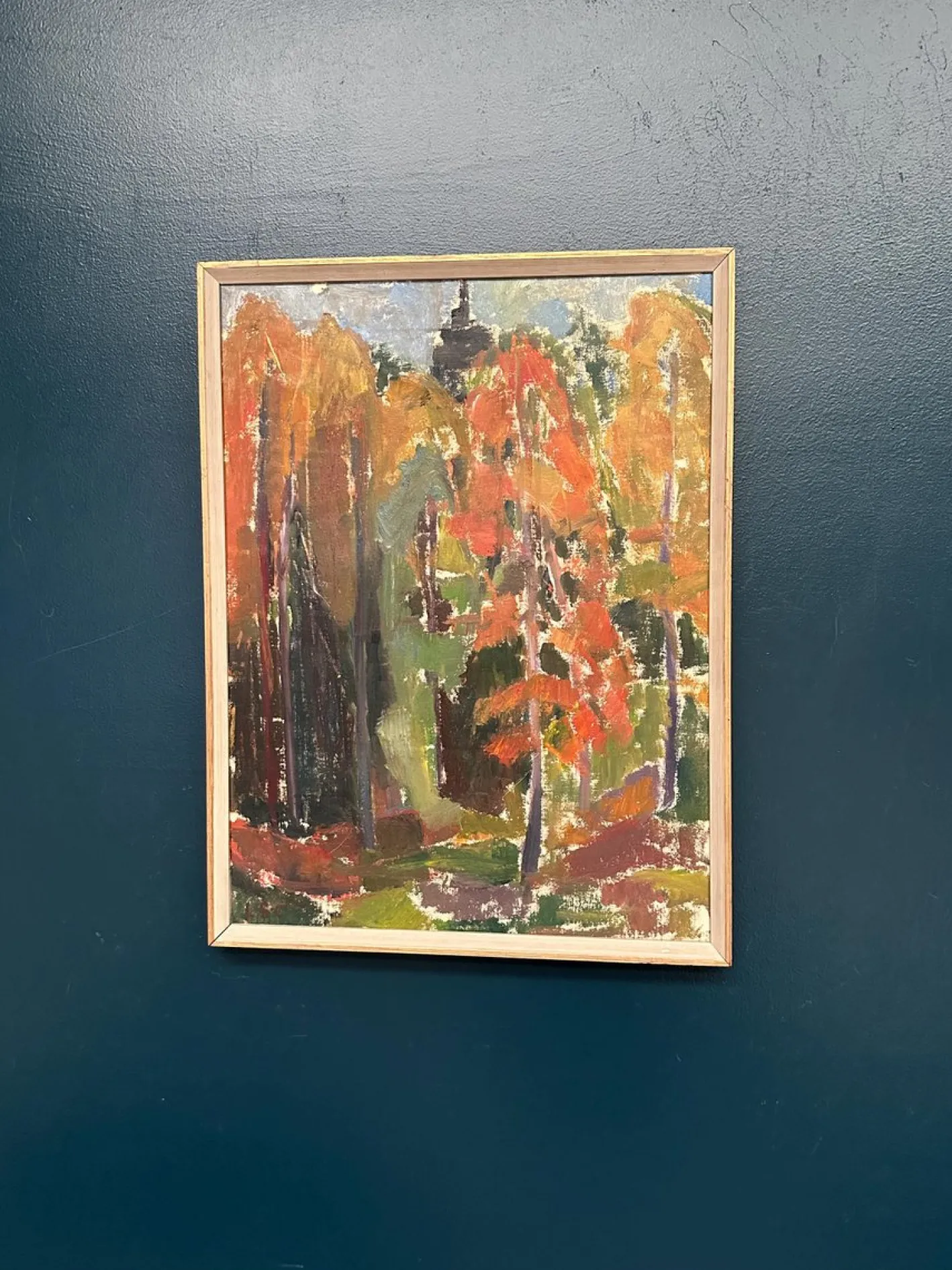 L. S-c, Forest in Autumn, 1950er, Öl auf Leinwand, gerahmt